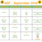 W F Morrison Elementary ASP Monthly Calendar September