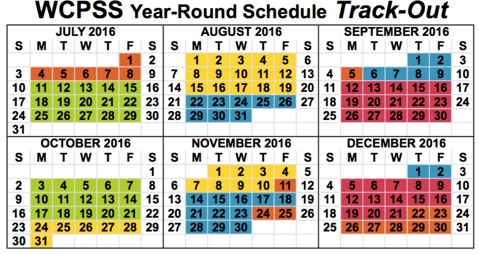 Wcpss Year Round Calendar Calendar Template 2021